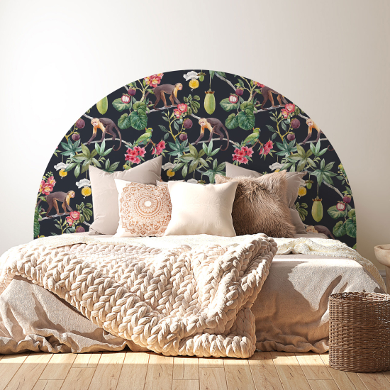 Headboard Wall Sticker - Monkeys and Flowers