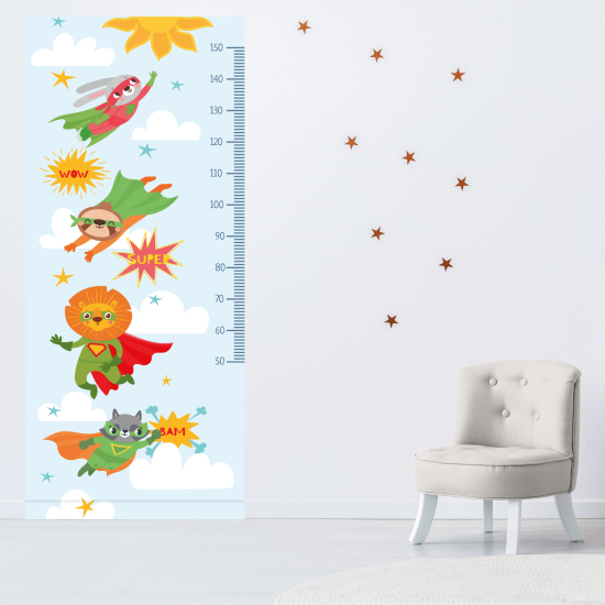 Height Chart Wall Sticker - Animal Heroes