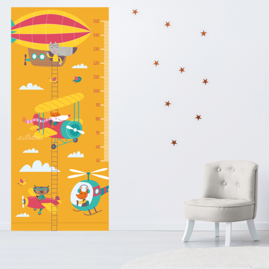 Height Chart Wall Sticker - Animal planes