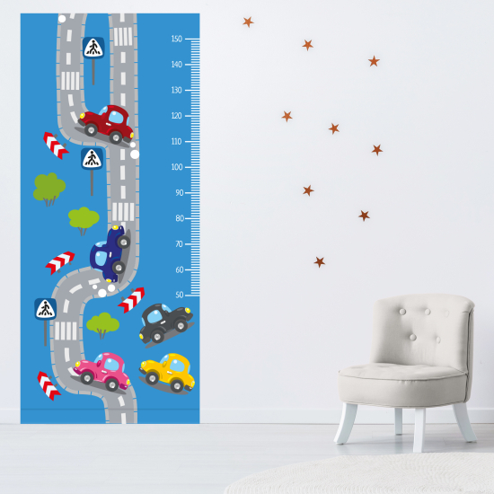 Height Chart Wall Sticker - Car route