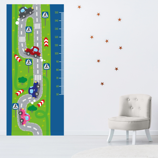 Height Chart Wall Sticker - Car route