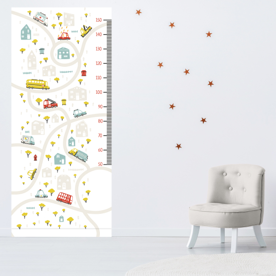 Height Chart Wall Sticker - Car route