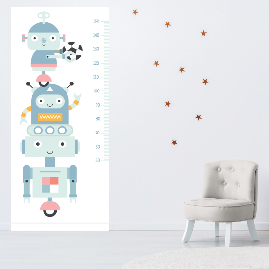 Height Chart Wall Sticker - Robots