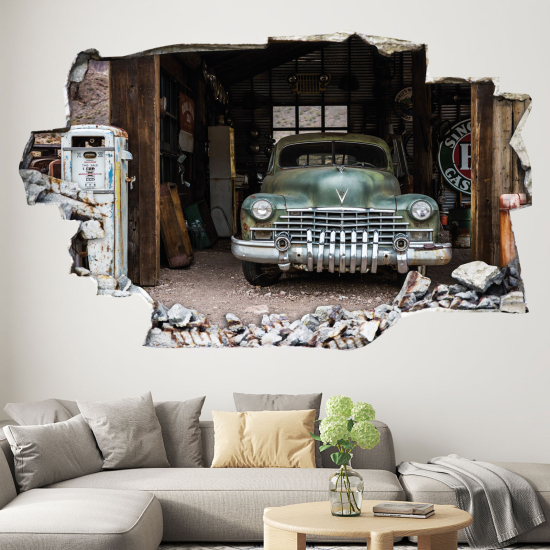 Hole In The Wall Sticker - Optical illusions - Car