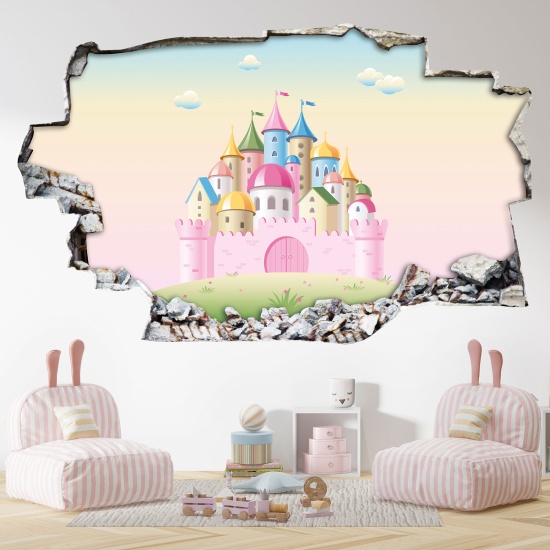 Hole In The Wall Sticker - Optical illusions - Castle