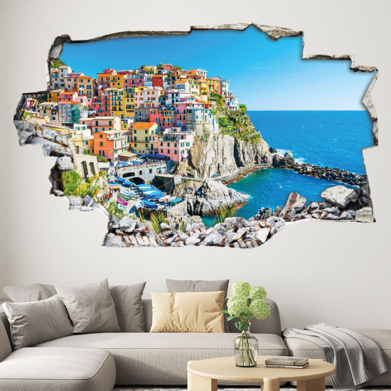 Hole In The Wall Sticker - Optical illusions - Cinque Terre