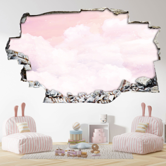 Hole In The Wall Sticker - Optical illusions - Cloud