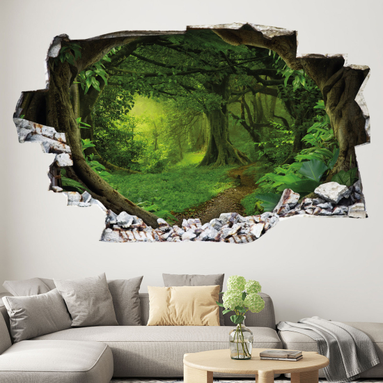 Hole In The Wall Sticker - Optical illusions - Enchanted Forest