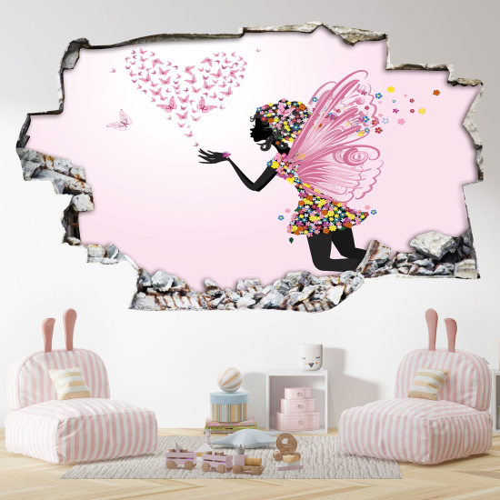 Hole In The Wall Sticker - Optical illusions - Fairy Heart