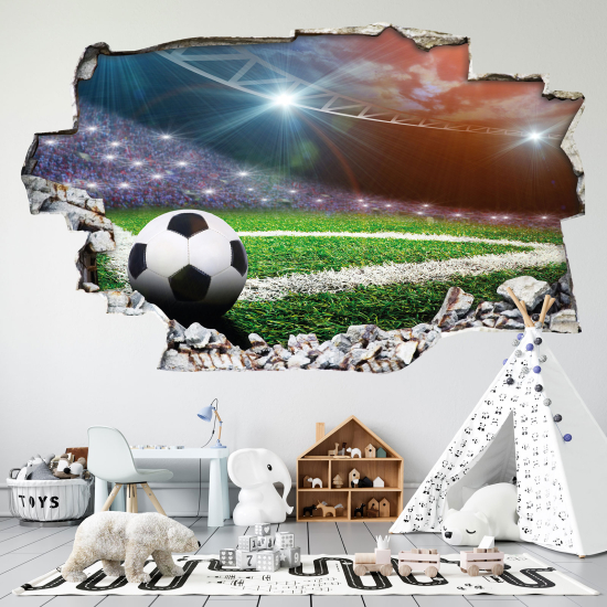 Hole In The Wall Sticker - Optical illusions - Football