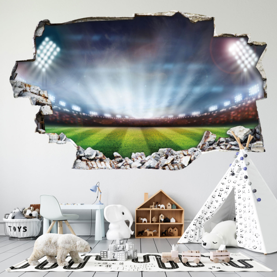 Hole In The Wall Sticker - Optical illusions - Football Field