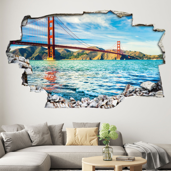 Hole In The Wall Sticker - Optical illusions - Golden Gate