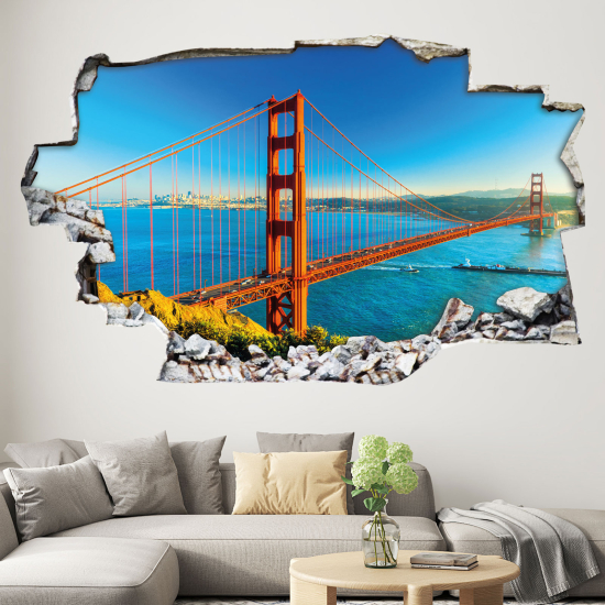 Hole In The Wall Sticker - Optical illusions - Golden Gate