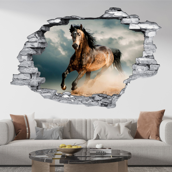 Hole In The Wall Sticker - Optical illusions - Horse