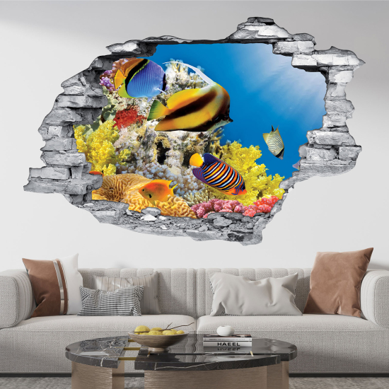 Hole In The Wall Sticker - Optical illusions - Ocean