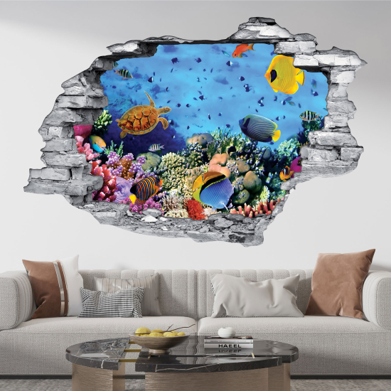 Hole In The Wall Sticker - Optical illusions - Ocean