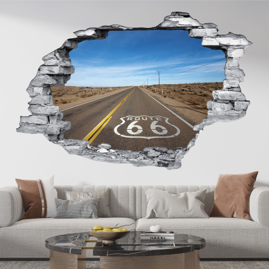 Hole In The Wall Sticker - Optical illusions - Road 66