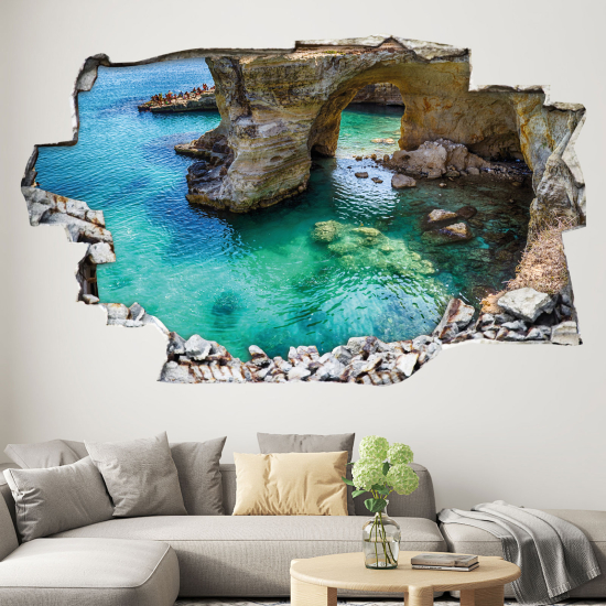 Hole In The Wall Sticker - Optical illusions - Sea