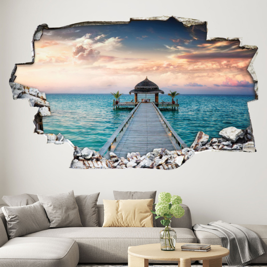 Hole In The Wall Sticker - Optical illusions - Sea Pontoon