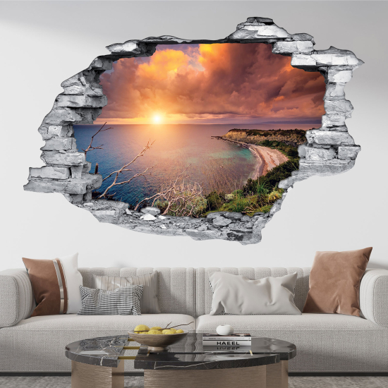 Hole In The Wall Sticker - Optical illusions - Sea View