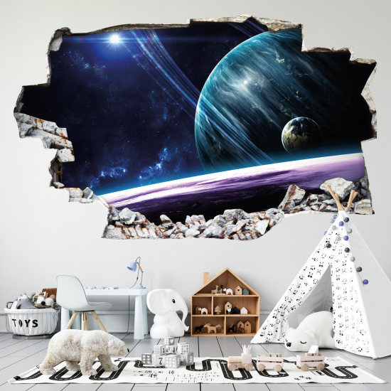 Hole In The Wall Sticker - Optical illusions - Space