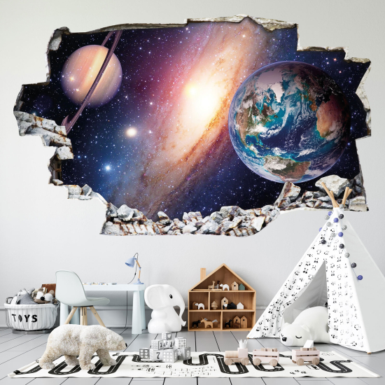 Hole In The Wall Sticker - Optical illusions - Space