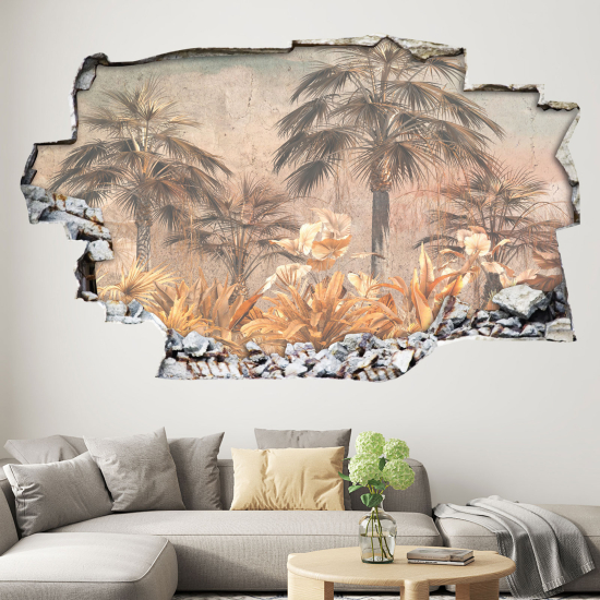 Hole In The Wall Sticker - Optical illusions - Tropical Forest