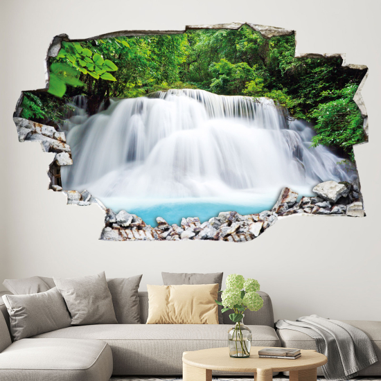 Hole In The Wall Sticker - Optical illusions - Waterfall