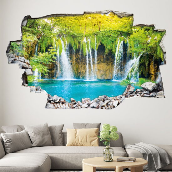 Hole In The Wall Sticker - Optical illusions - Waterfalls