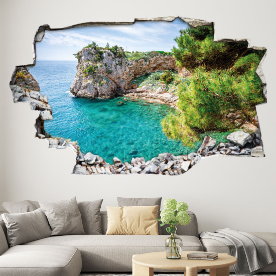 Hole In The Wall Sticker - Optical illusions - Wild Beach