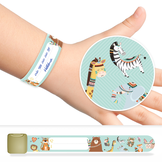 ID Wristband for Kids - Indian animals