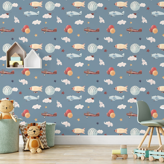 Kid Wall Mural - Wallpaper - Airplanes