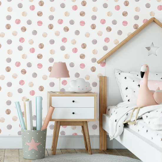 Kid Wall Mural - Wallpaper - Colored Circles