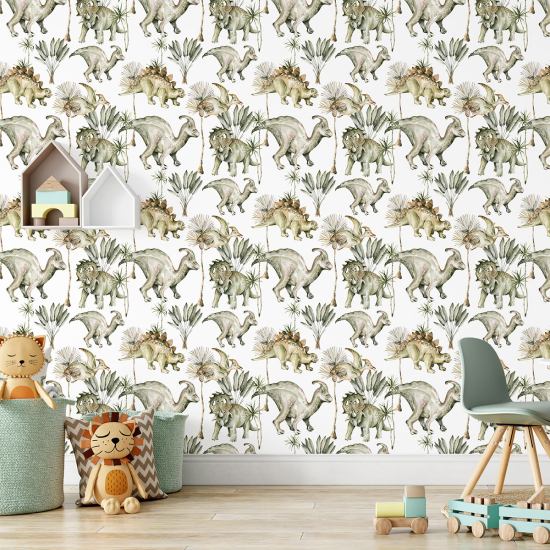 Kid Wall Mural - Wallpaper - Dinosaurs