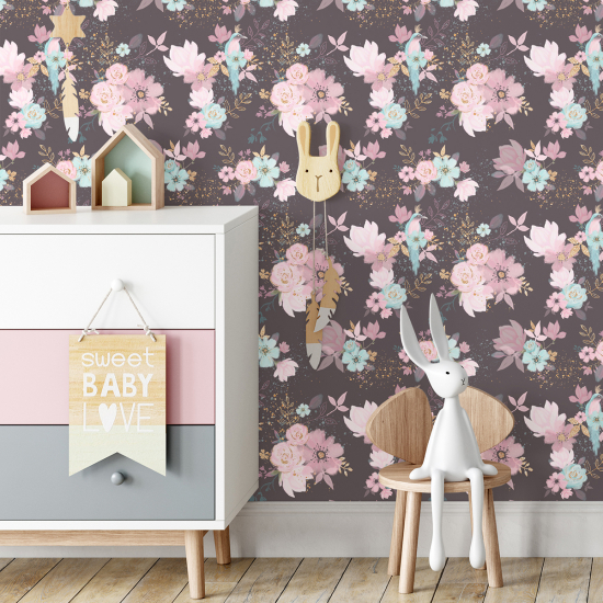 Kid Wall Mural - Wallpaper - Floral Birds