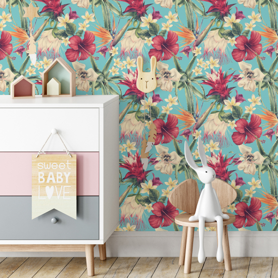 Kid Wall Mural - Wallpaper - Hibiscus