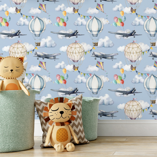 Kid Wall Mural - Wallpaper - Hot Air Balloons