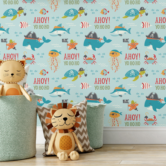 Kid Wall Mural - Wallpaper - Pirate Sailors