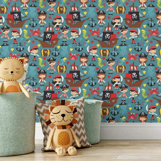 Kid Wall Mural - Wallpaper - Pirates