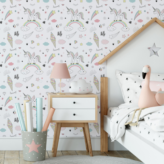 Kid Wall Mural - Wallpaper - Unicorns