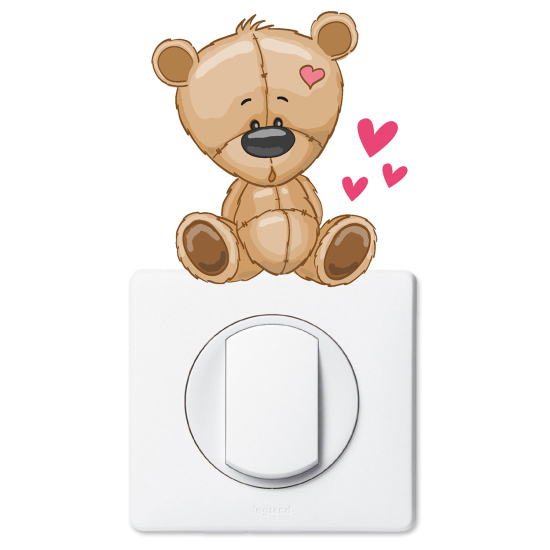 Light Switch Sticker - Bear hearts