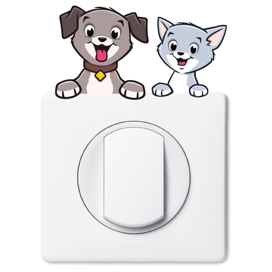 Light Switch Sticker - Dog and Cat