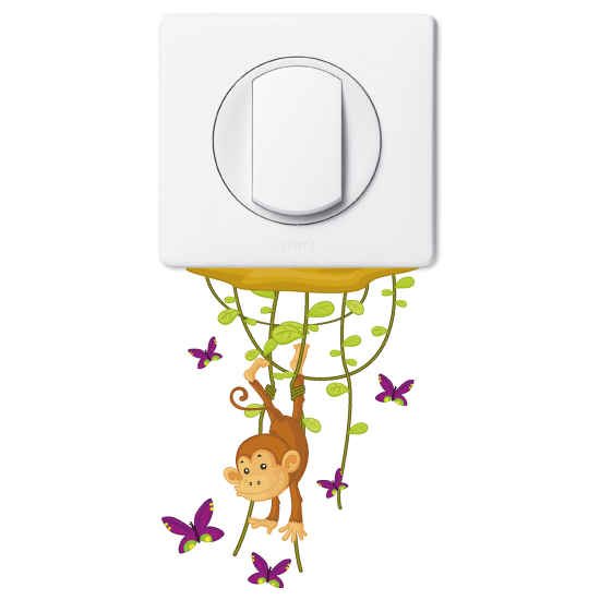 Light Switch Sticker - Monkey butterflies