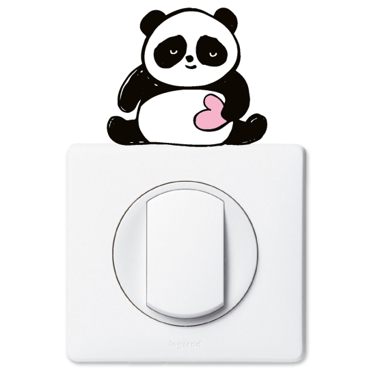 Light Switch Sticker - Panda heart