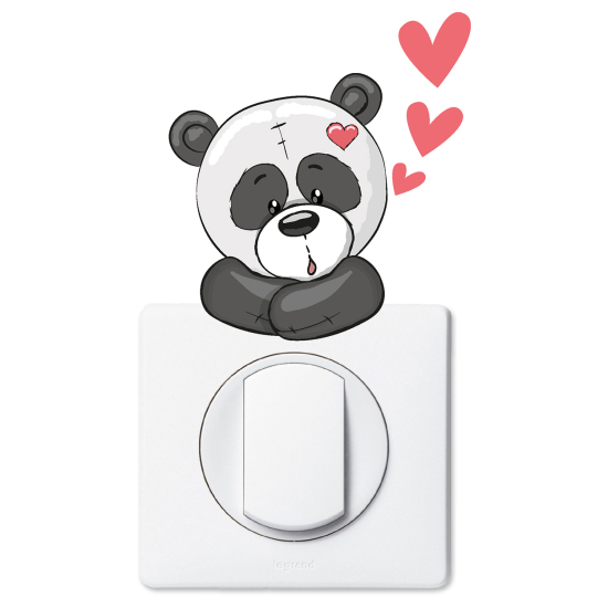 Light Switch Sticker - Panda hearts