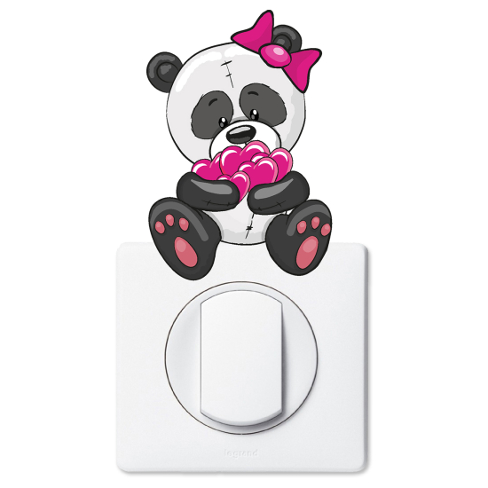 Light Switch Sticker - Panda hearts