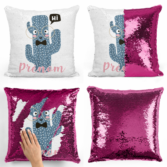 Magic Sequin Glitter Pillow - Cactus