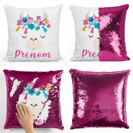 Magic Sequin Glitter Pillow - Lama