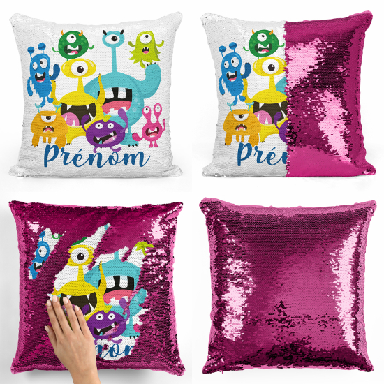 Magic Sequin Glitter Pillow - Monsters