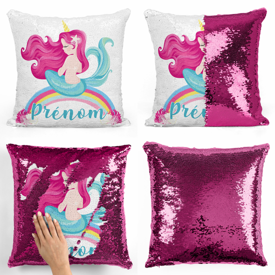 Magic Sequin Glitter Pillow - Rainbow Siren